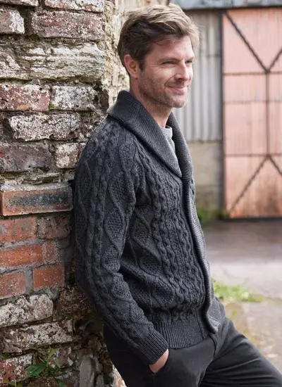 Conor Shawl Collar Aran Cardigan